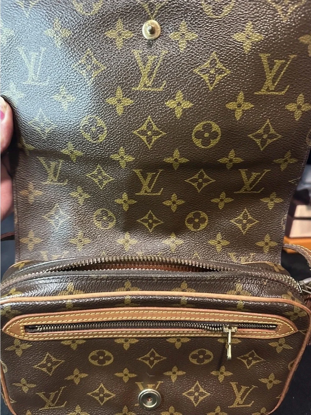 LOUIS VUITTON Saint Germain 23 Monogram Canvas Brown Flap Crossbody Bag M51210